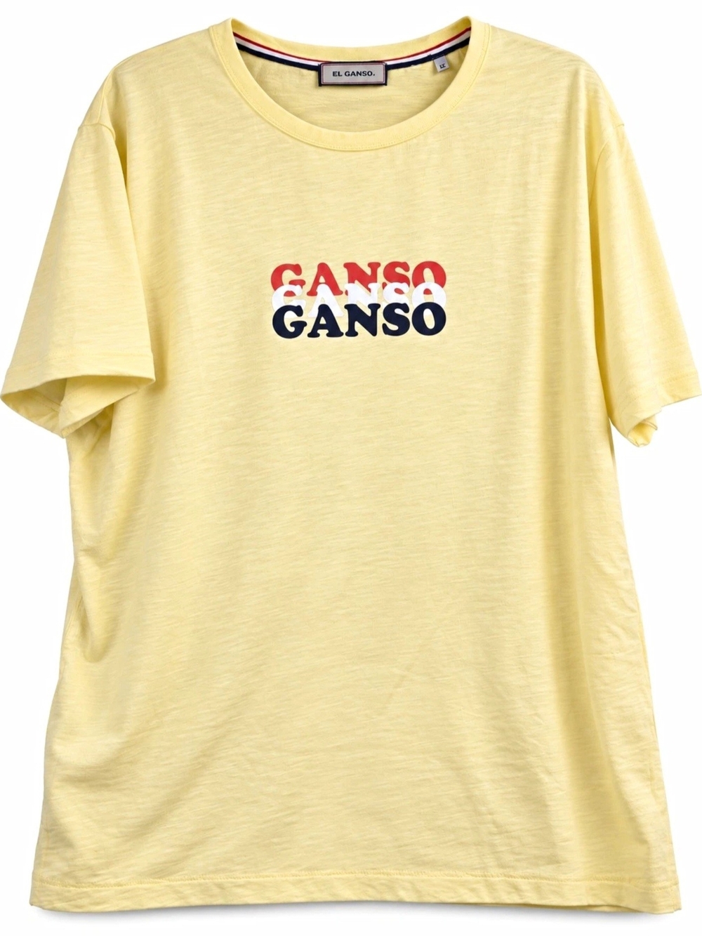 El Ganso Print Slub Cotton T-Shirt Yellow Mens Size XL